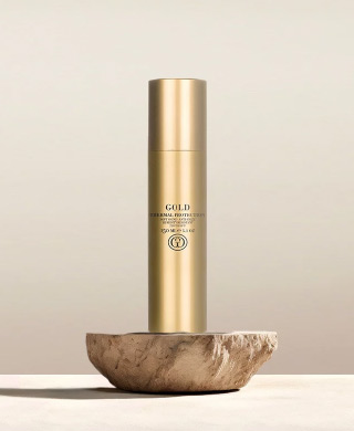 GOLD Professional Thermal Protection Spray auf Naturstein – steht für Styling und Hitzeschutz.