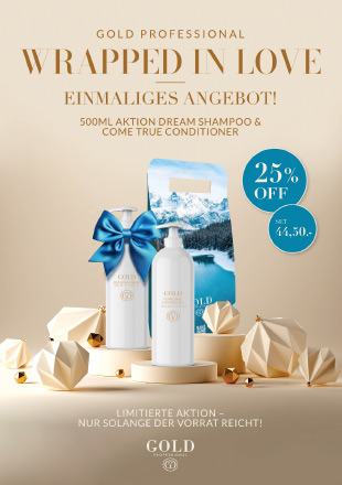 GOLD Professional Wrapped In Love Aktion – Dream Shampoo und Come True Conditioner im limitierten Geschenkset, Oktober 2025.