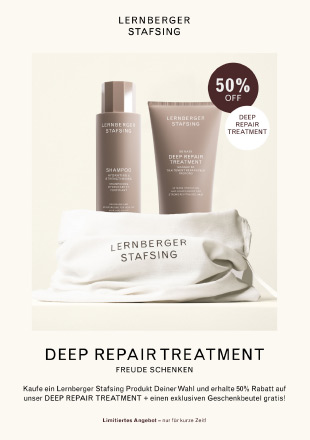Deep Repair Treatment Aktion von Lernberger Stafsing – Pflege-Set mit 50 Prozent Rabatt für Friseursalons, Oktober 2025.